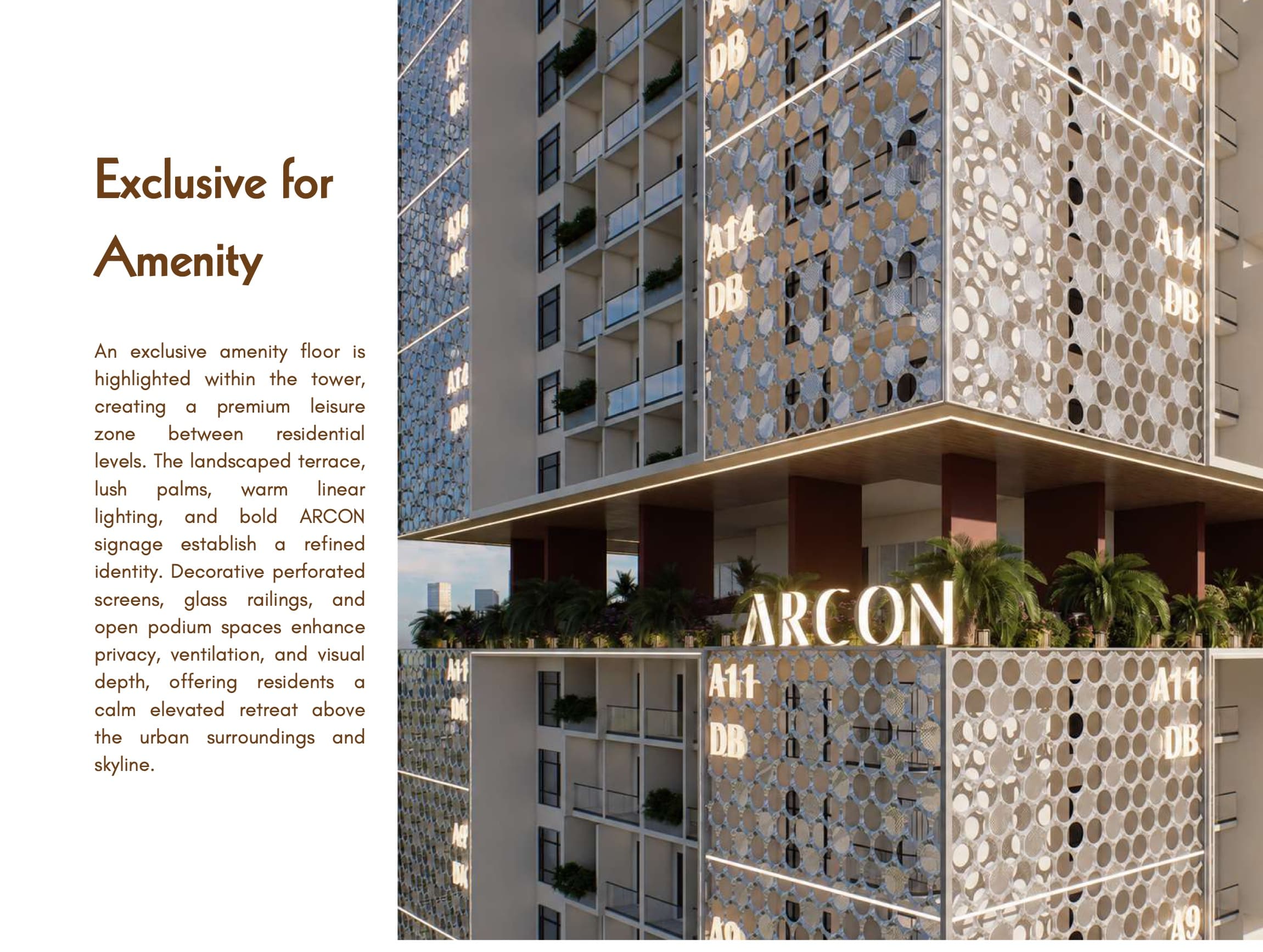 Mid-Tower Landscaped Amenity Terrace