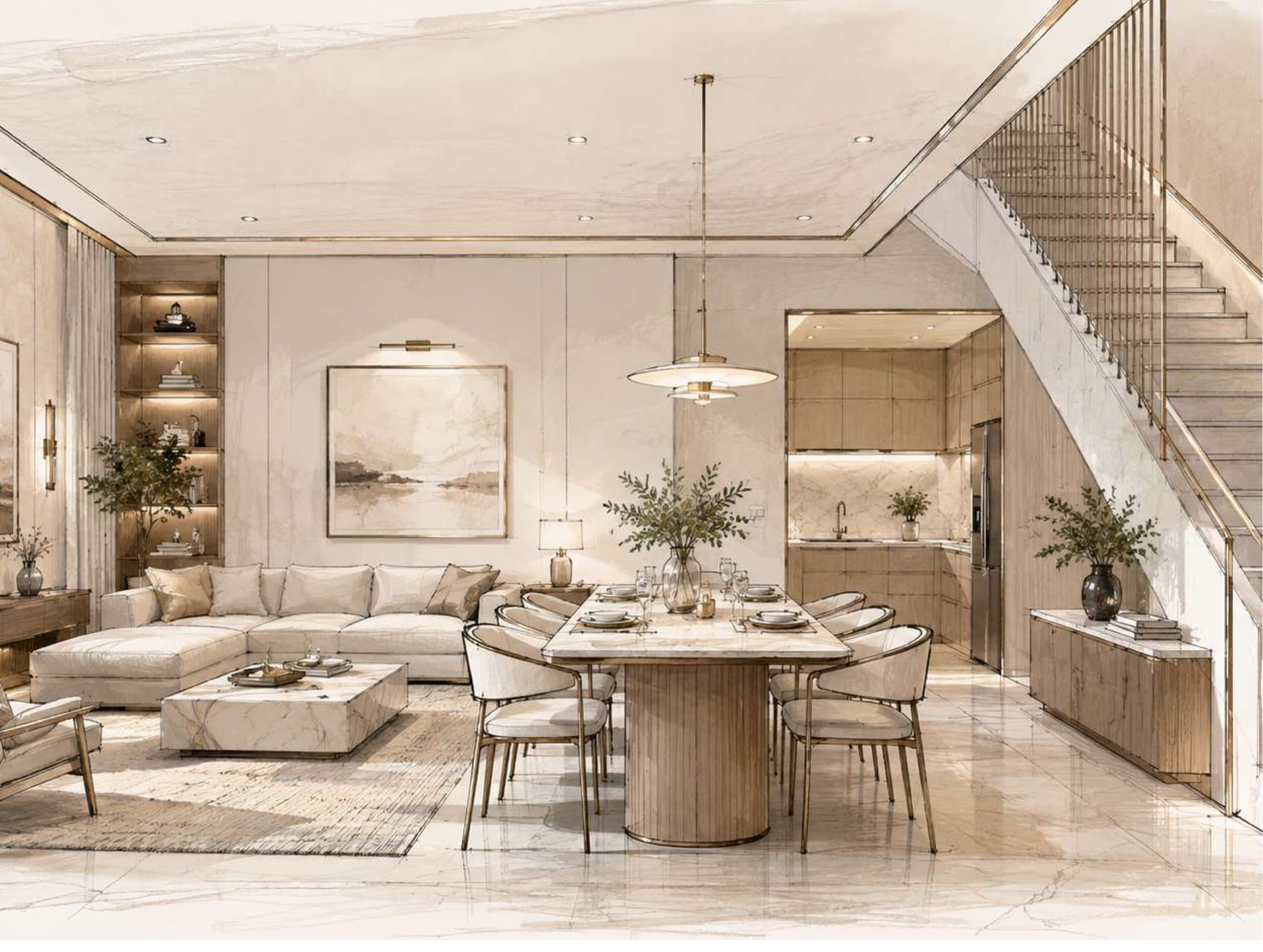 Duplex Residence Dining & Staircase