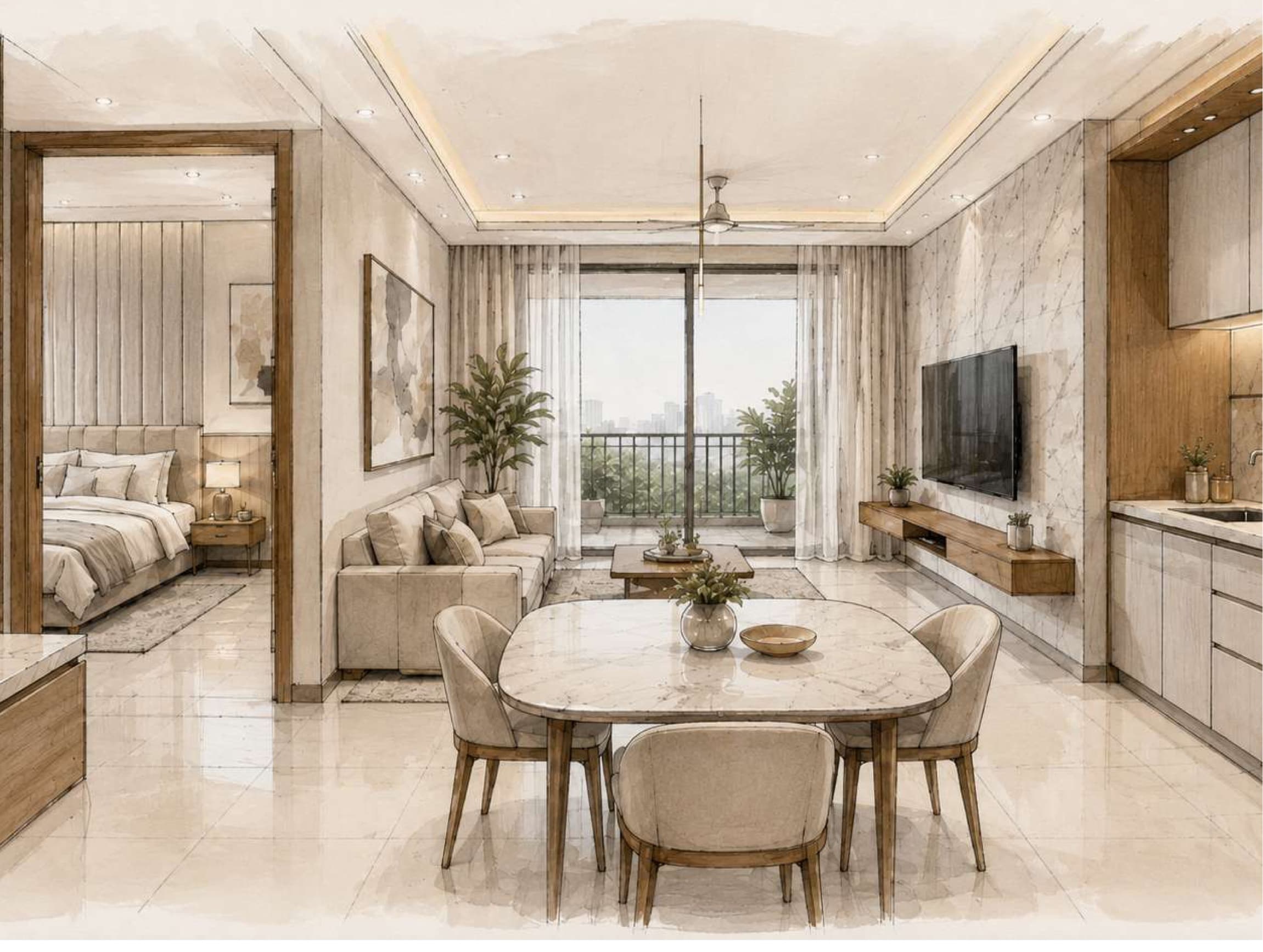1 Bedroom Luxury Residence Interior
