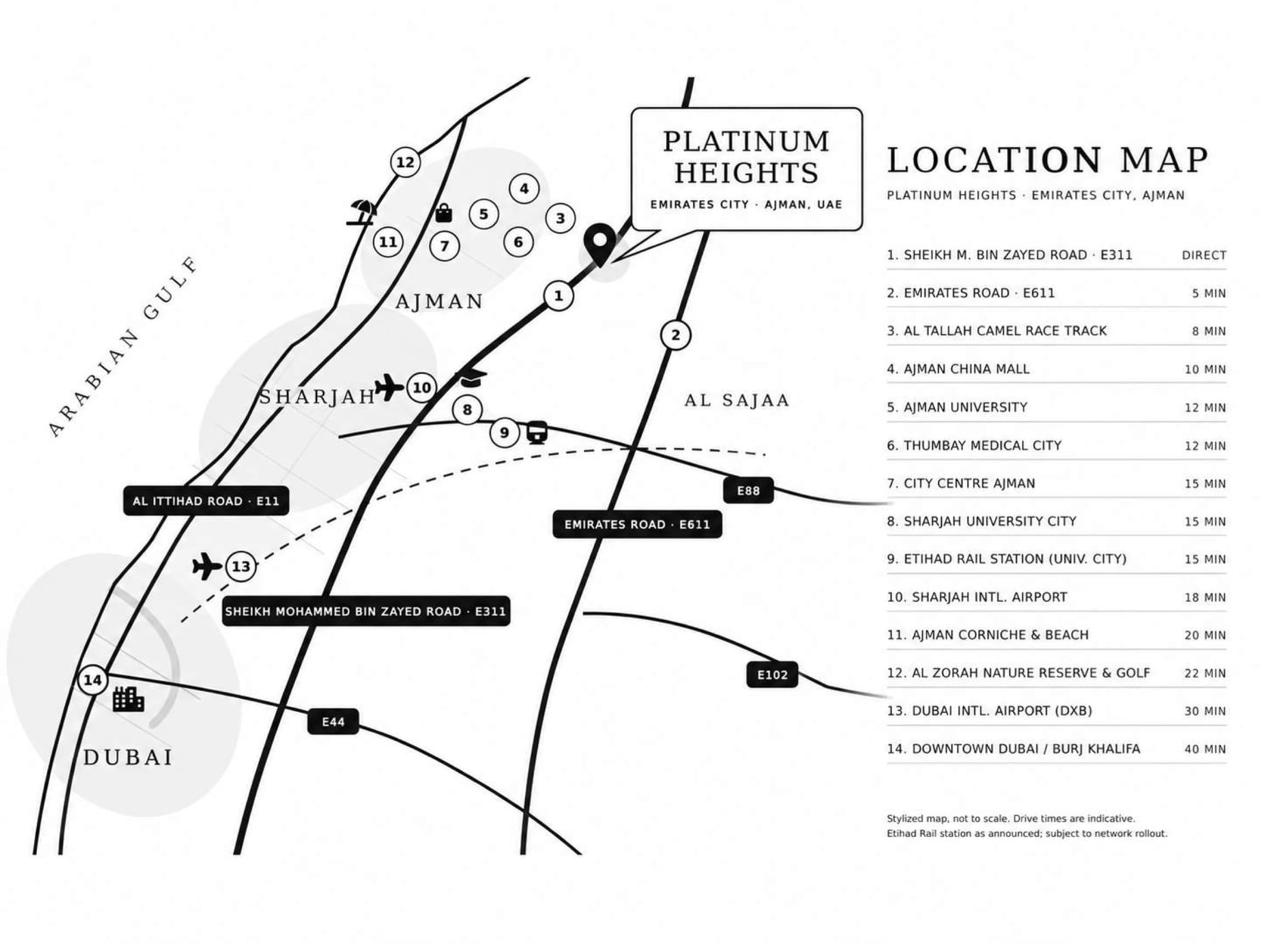 Platinum Heights Location Map Emirates City